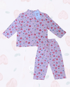 Royal Girls Sets Heart Girls Woven Rayon Button Pajama Set - White