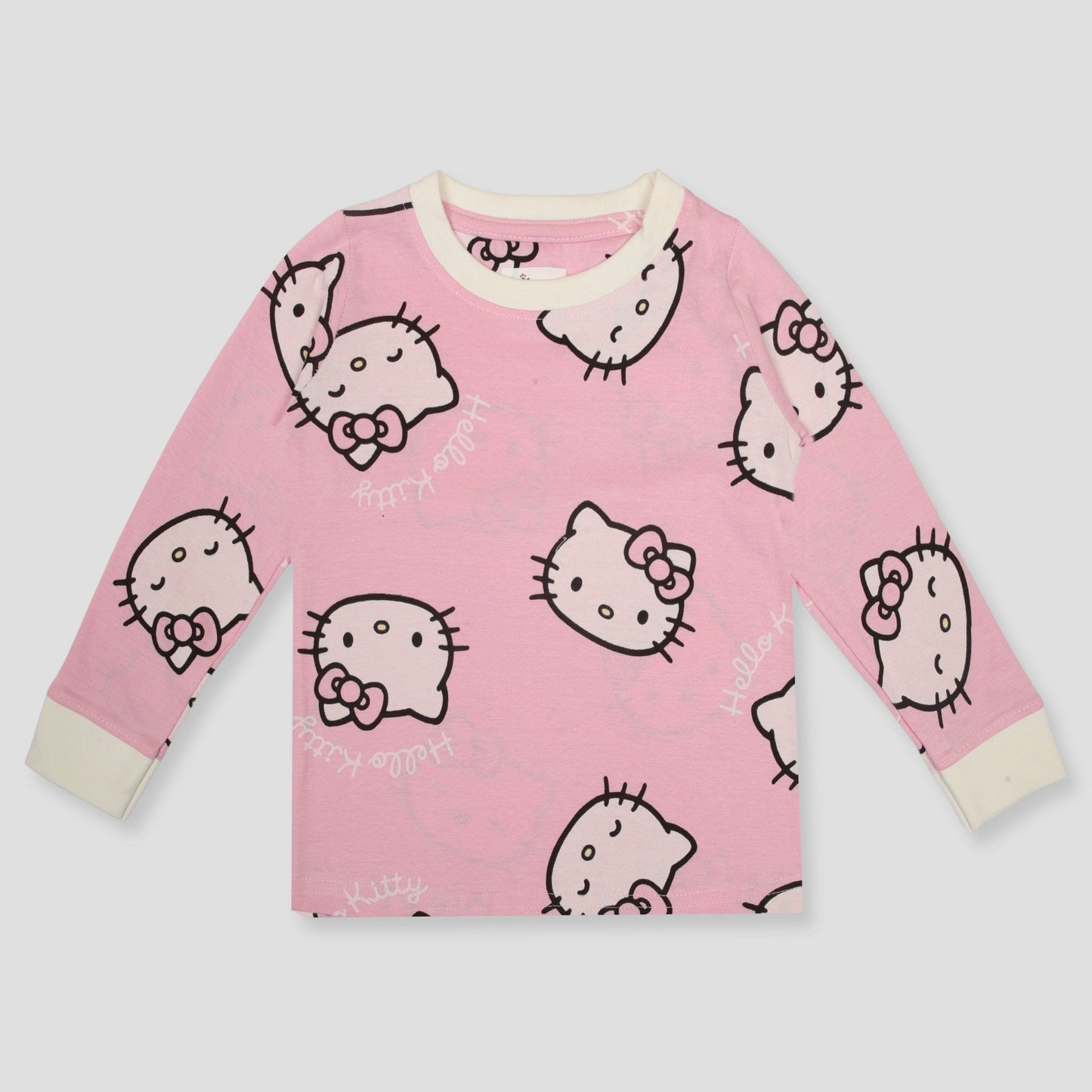 Royal Girls Sets Hello Kitty Girls Full Sleeves Pajama Set - Pink