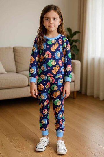 Royal Girls Sets JJ CECE Unisex Full Sleeves Pajama Set- Blue