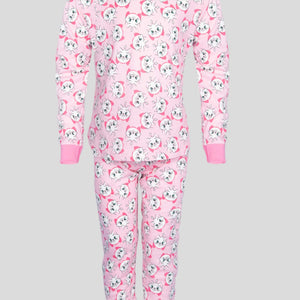 Royal Girls Sets Kitty Girls Full Sleeves Pajama Set - Pink