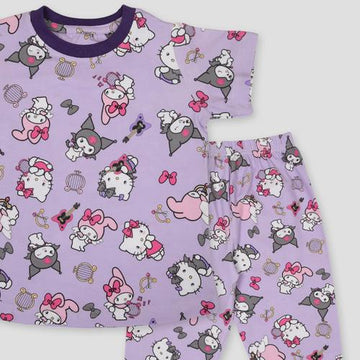 Royal Girls Sets Kuromi Girl Pajama Set - Purple