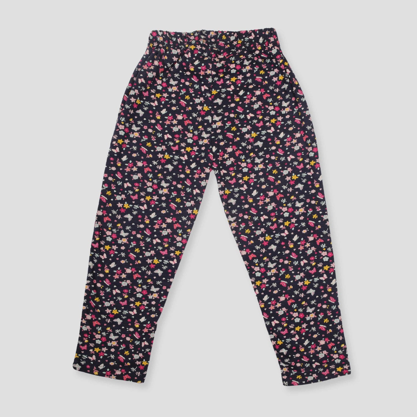 Royal Girls Sets Midnight Bloom Girls Full Sleeves Button Pajama Set - Black