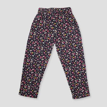 Royal Girls Sets Midnight Bloom Girls Full Sleeves Button Pajama Set - Black