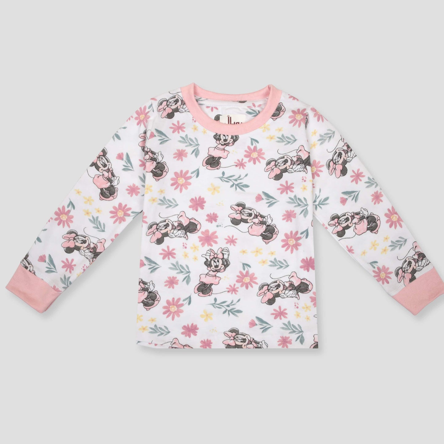 Royal Girls Sets Minnie Girls Full Sleeves Pajama Set - White