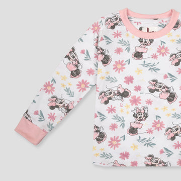 Royal Girls Sets Minnie Girls Full Sleeves Pajama Set - White