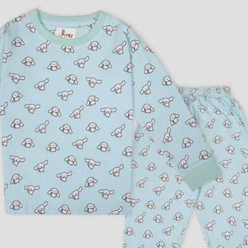 Royal Girls Sets Puppy Girls Full Sleeves Pajama Set - Blue
