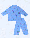Royal Girls Sets Rabbit Girls Woven Rayon Button Pajama Set - Blue