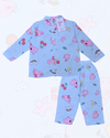 Royal Girls Sets Rabbit Girls Woven Rayon Button Pajama Set - Blue