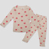 Royal Girls Sets 3 yr Red Blossom Girls Full Sleeves Pajama Set- Beige