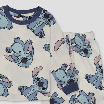 Royal Girls Sets Stitch Girls Full Sleeves Pajama Set - Blue