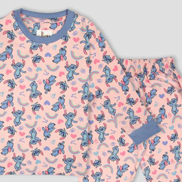Royal Girls Sets Stitch Girls Pajama Set - Peach