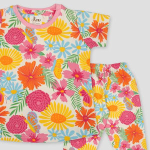 Royal Girls Sets Sunflower Girl Pajama Set - Multi Color