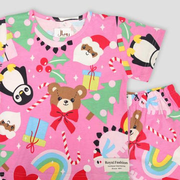Royal Girls Shorts set Christmas Girls Shorts Set - Pink