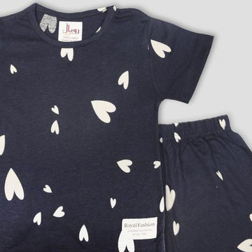 Royal Girls Shorts set Heart Girls Shorts Set - Black