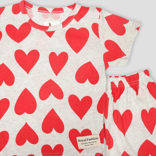 Royal Girls Shorts set Heart Girls Shorts Set - Red