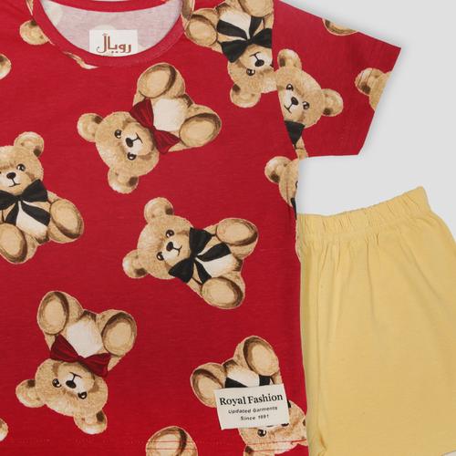 Royal Girls Shorts set Teddy Girls Shorts Set - Red