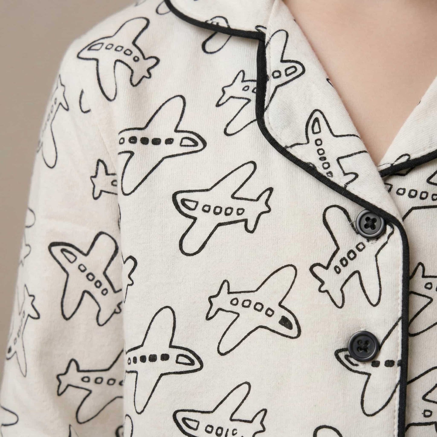 Jet Set Jammies Boy Button Pajama Set - White