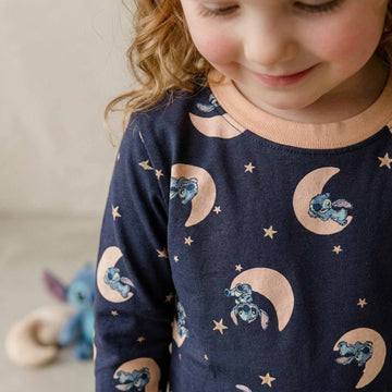 Moonbeam Girl Pajama Set - Navy Blue