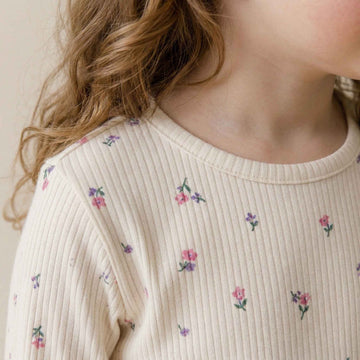 Ivory Garden Slumber Girl Pajama Set - Cream