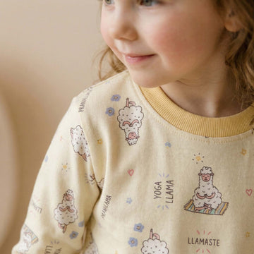 Yoga Lama Girl Pajama Set - Yellow