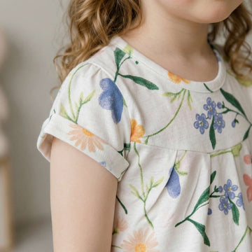 Garden Bloom Girls Short Set- White