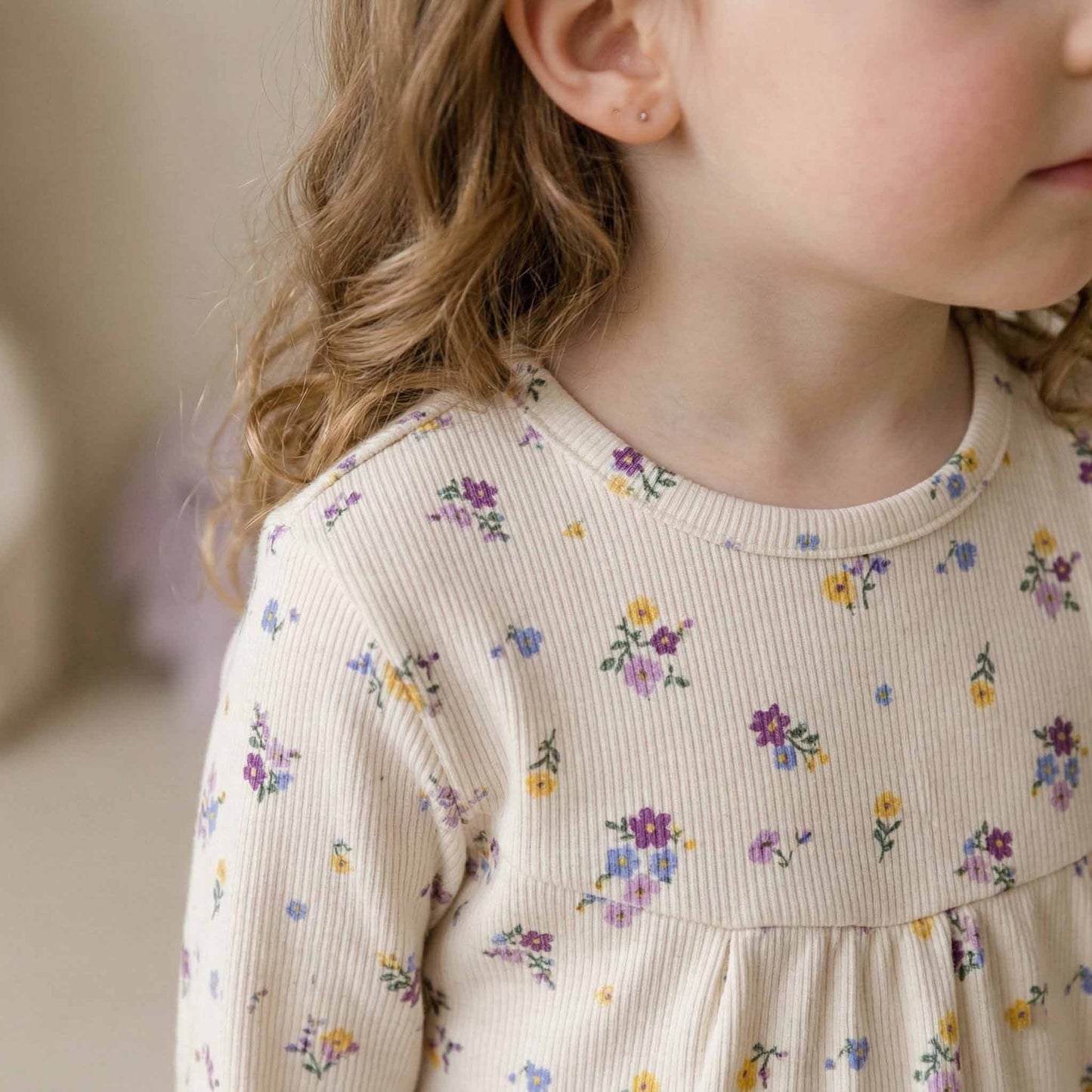 First Bloom Girl Pajama Set - Cream