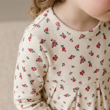 Pressed Flower Girl Pajama Set - Cream