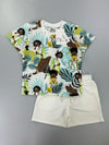 Zara Boys Short Sets 3 yr Tropical Leaf Boys Shorts Set Zara-White