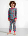 Spiderman Boy Cotton Fleece Pajamas Set- Dark grey