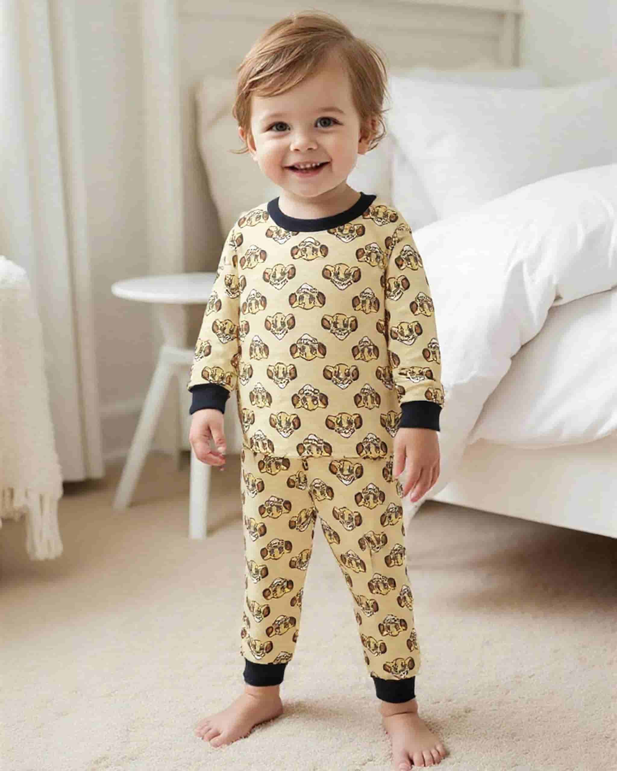 Simba Baby Boy Full Sleeves Pajama Set- Yellow