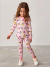 Minnie Daisy Girl Cotton Fleece Pajamas Set- Pink