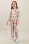 Hello Kitty Girl Cotton Fleece Pajamas Set- Beige