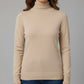 Turtle Neck Women Sweater-Beige
