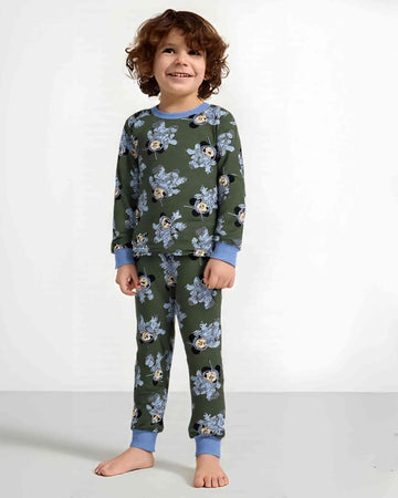 Astro Mickey Boy Cotton Fleece Pajamas Set- Grey