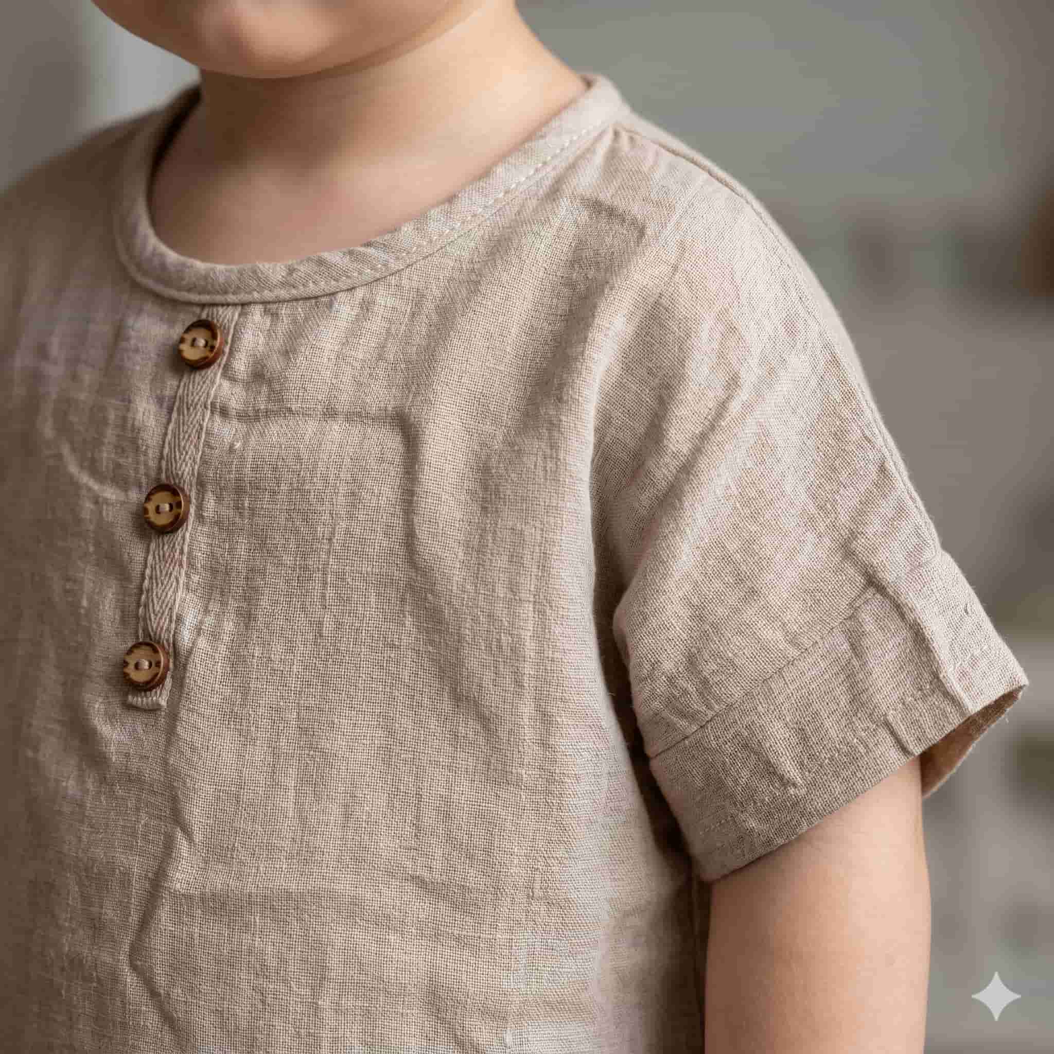 Earthy Ease Baby Boys Half Sleeves Set - Beige