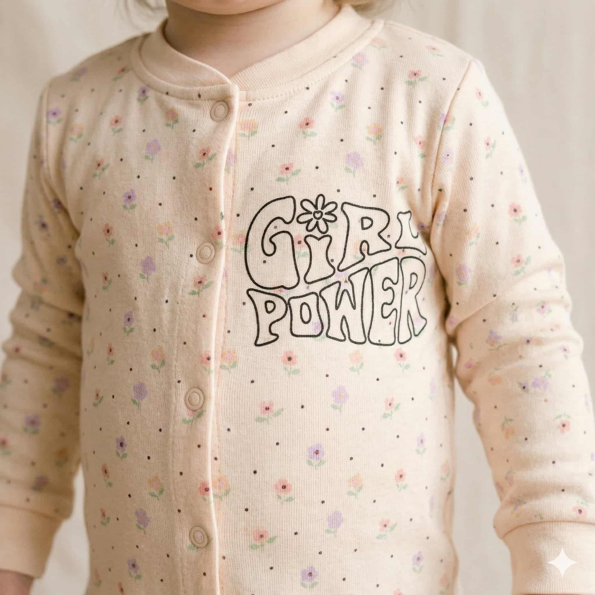 Fierce & Floral Baby Girl Set - Beigi