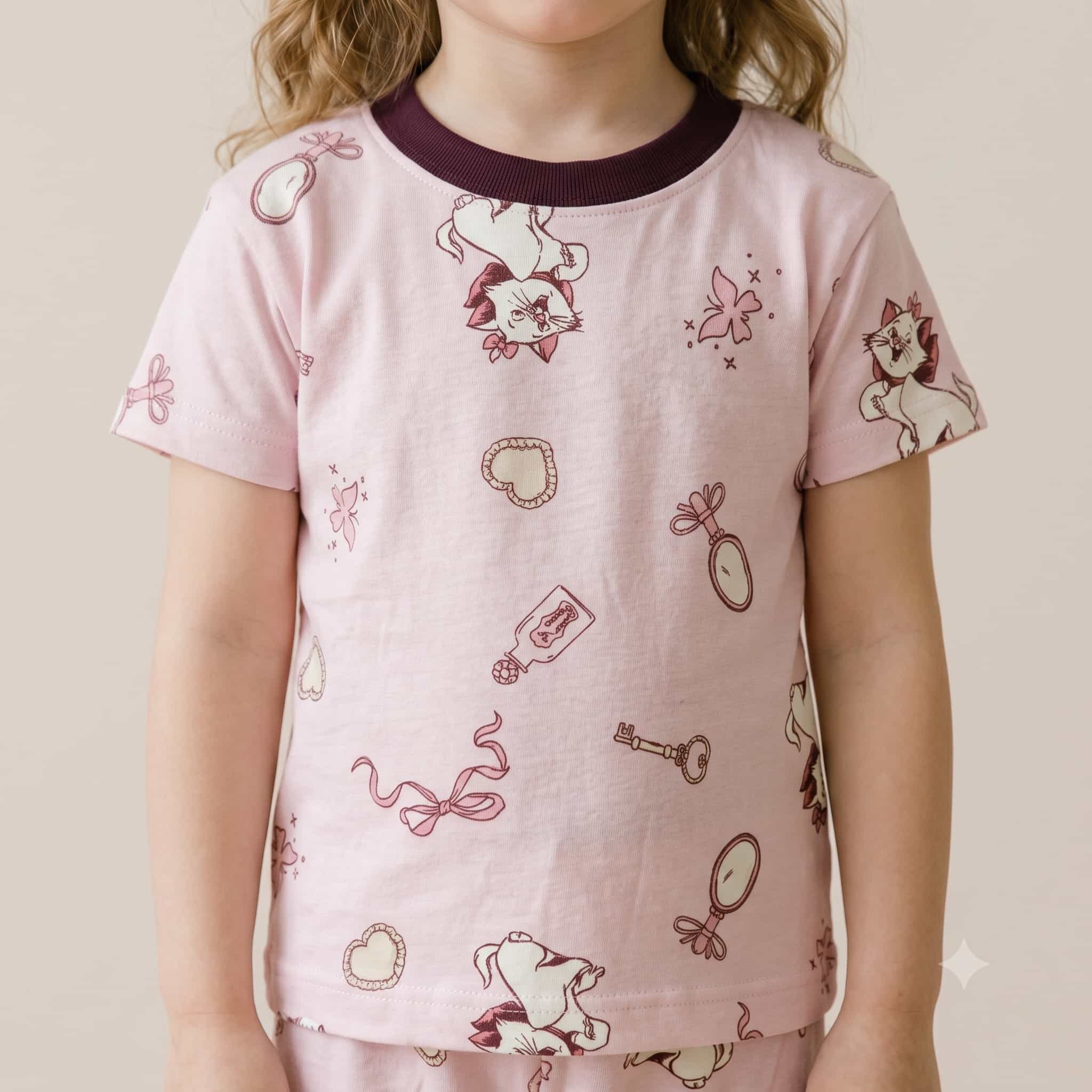 Kitty Girls Half Sleeves Pajama Set – Light Pink