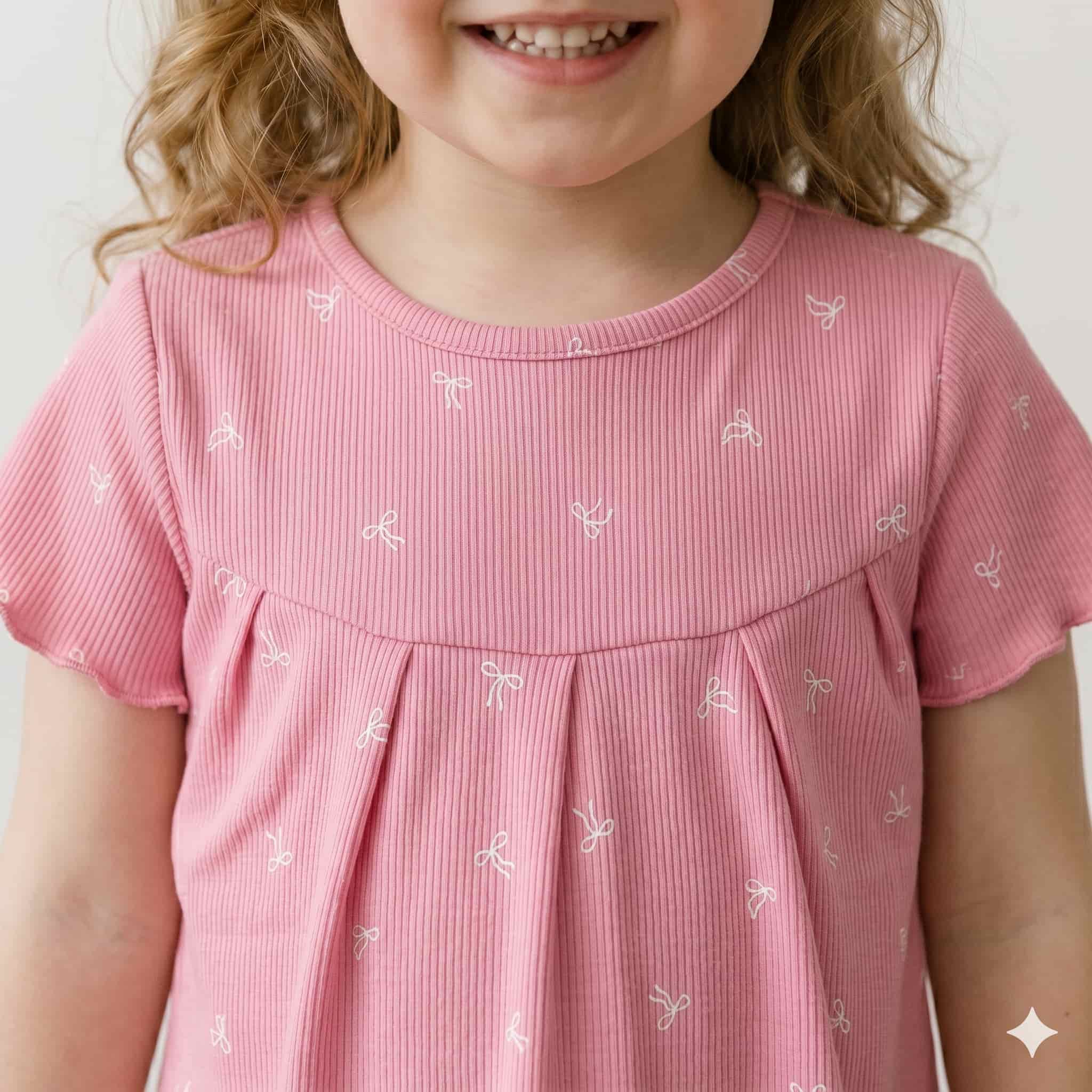Rosy Charm Girls Half Sleeves Pajama Set – Pink