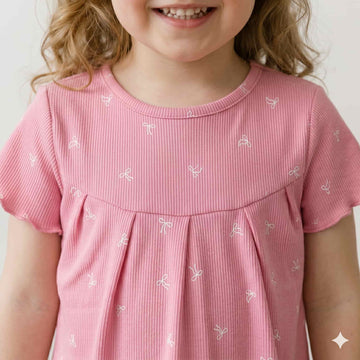 Rosy Charm Girls Half Sleeves Pajama Set – Pink