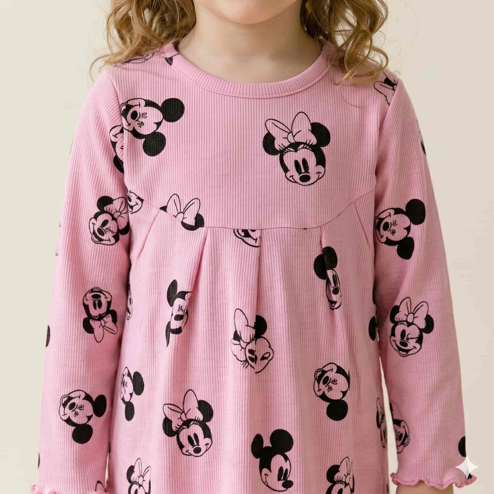 Minnie Mouse Girls Full Sleeves Pajama Set - Pink