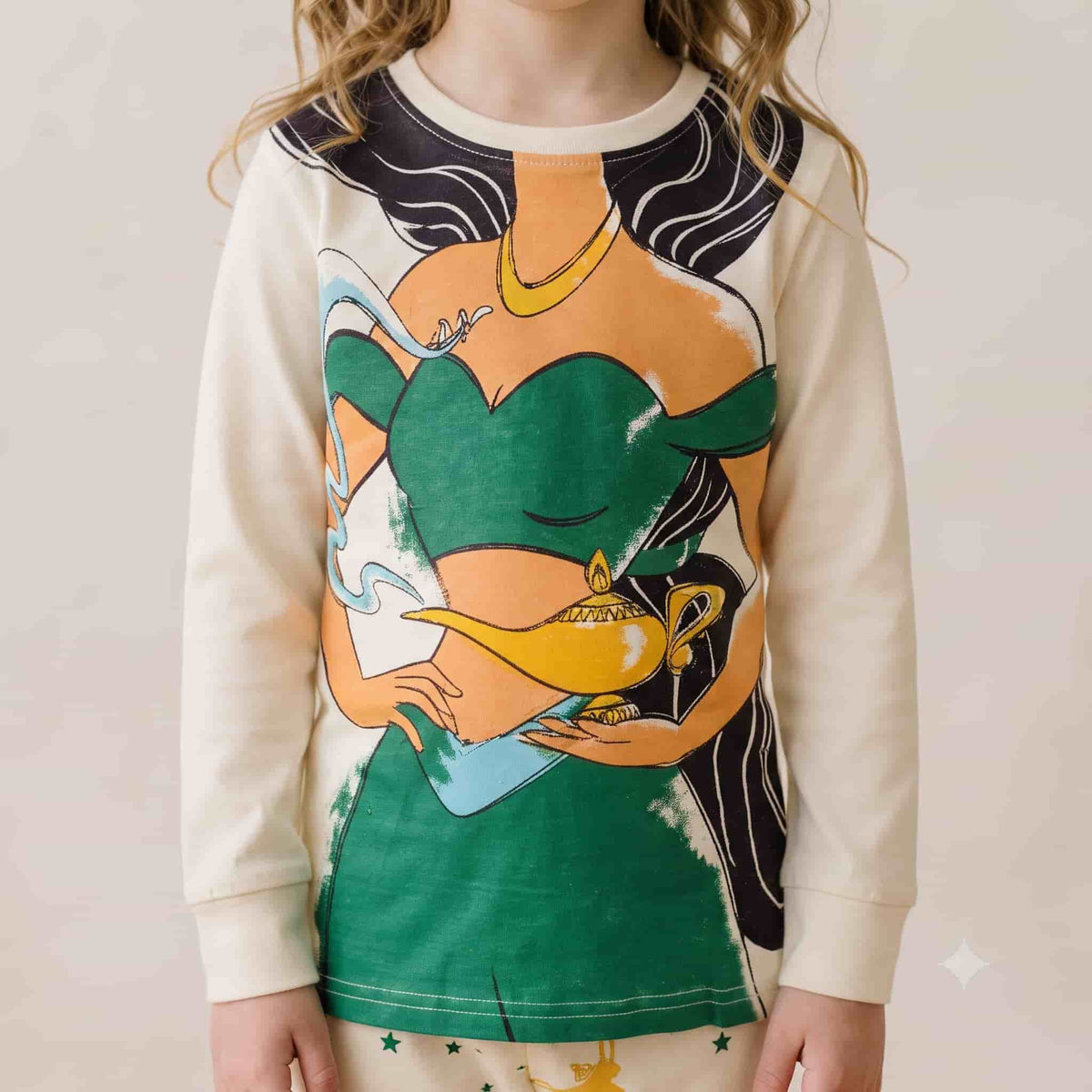 Jasmine Girl Full Sleeves Pajama Sets- Offwhite