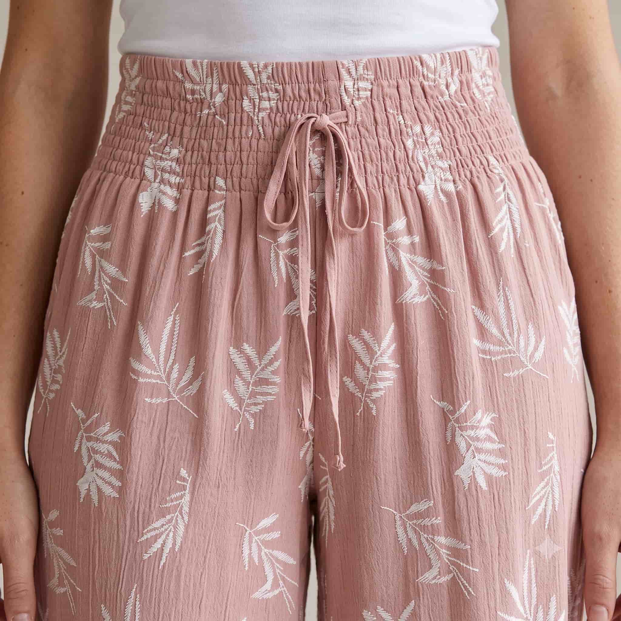 Flora Flow Plazzo Women Pants - Dusty Pink