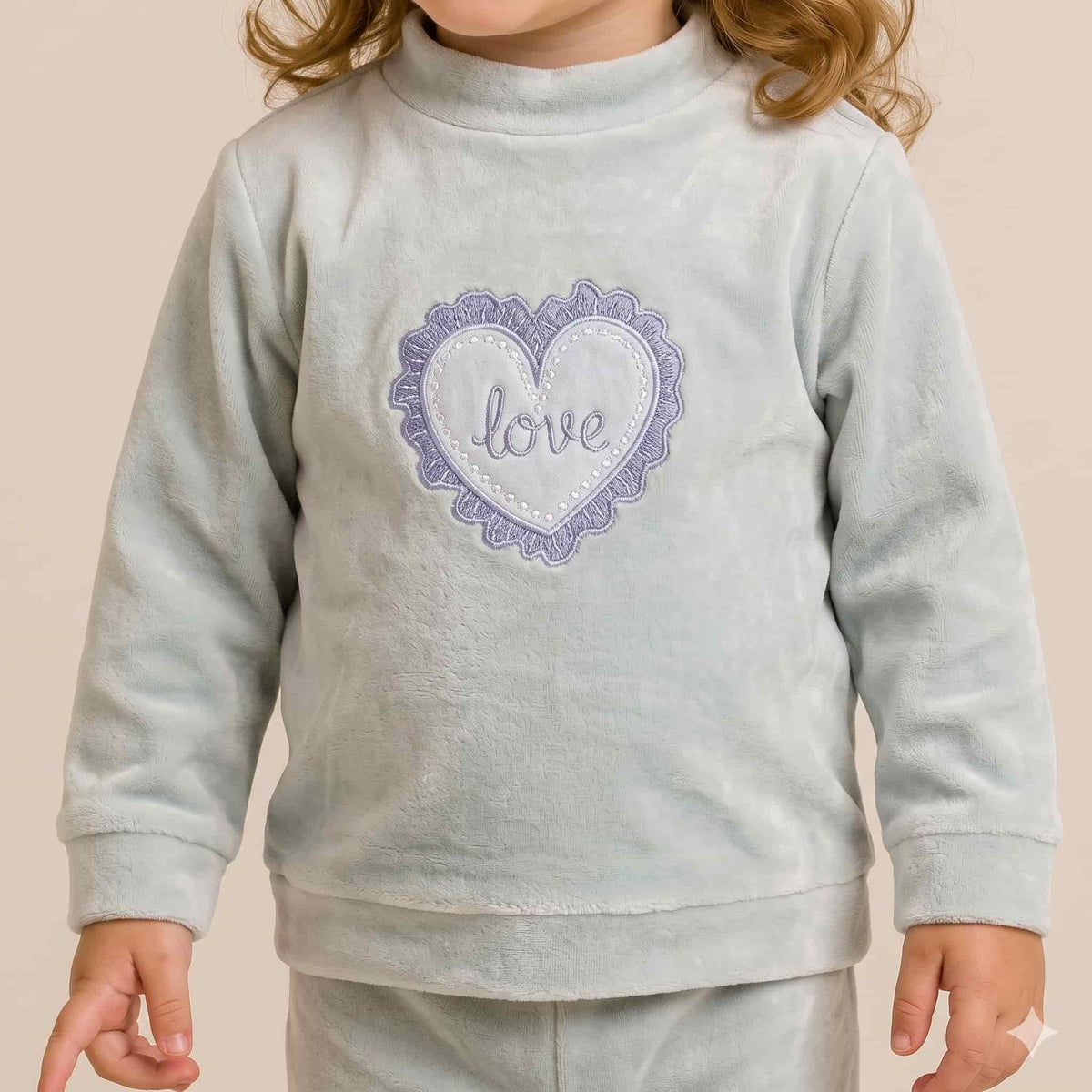 Lavender Love Baby Girls Winter Full Sleeves Pajama Set – Ice Blue