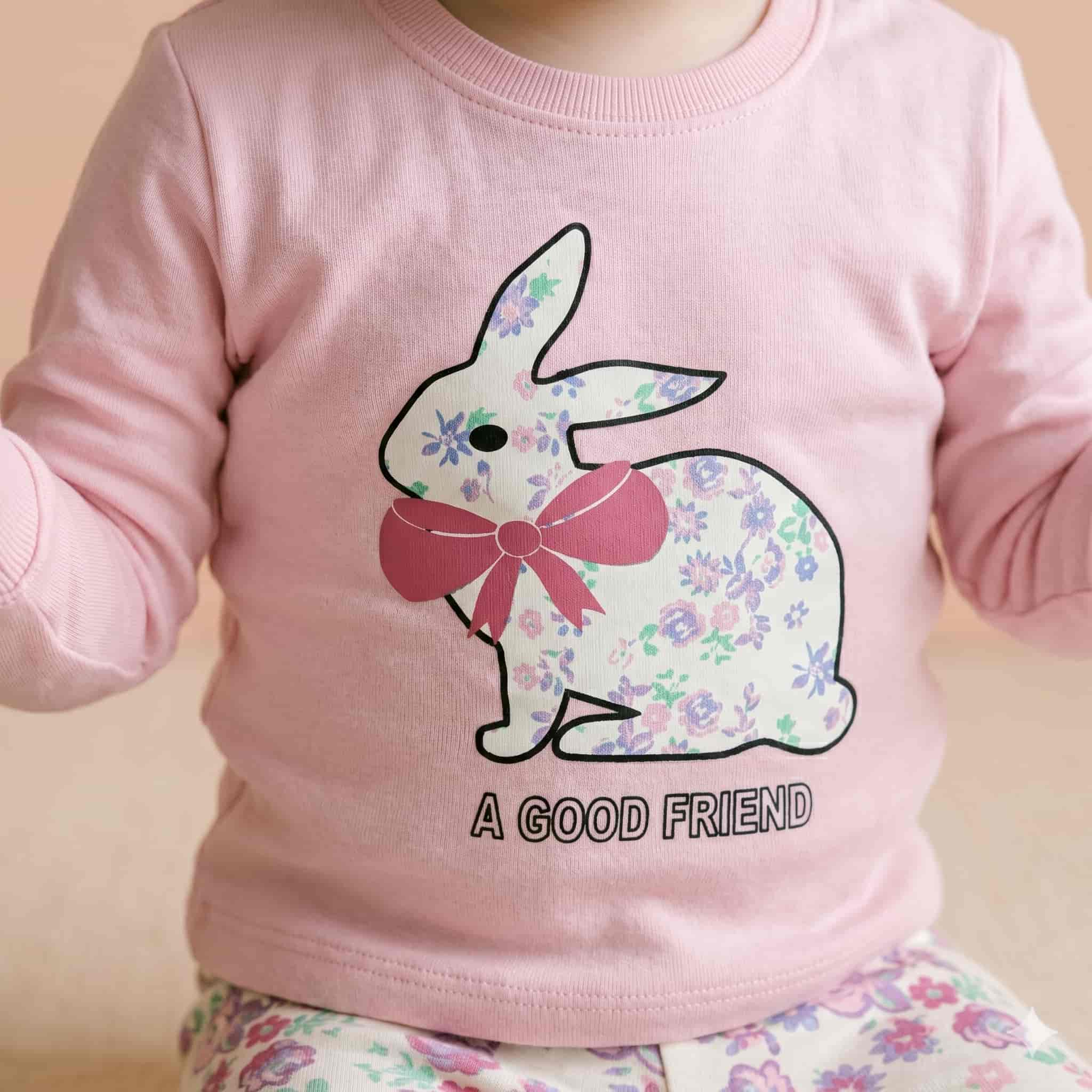 Floral Friend Baby Girls Full Sleeves Set - Pink
