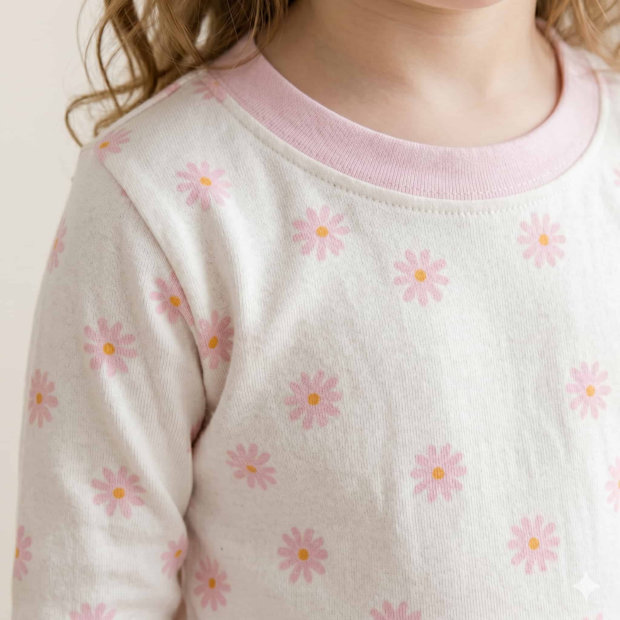 Daisy Dreams Girls Full Sleeves Pajama Set - Cream