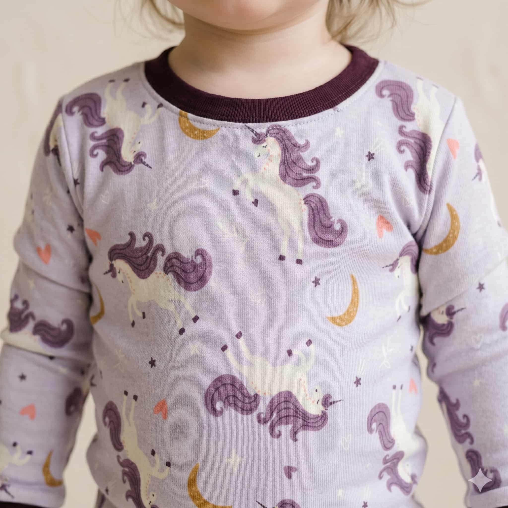 Unicorn Dreams baby Girls Full Sleeves Pajama Set - Lilac