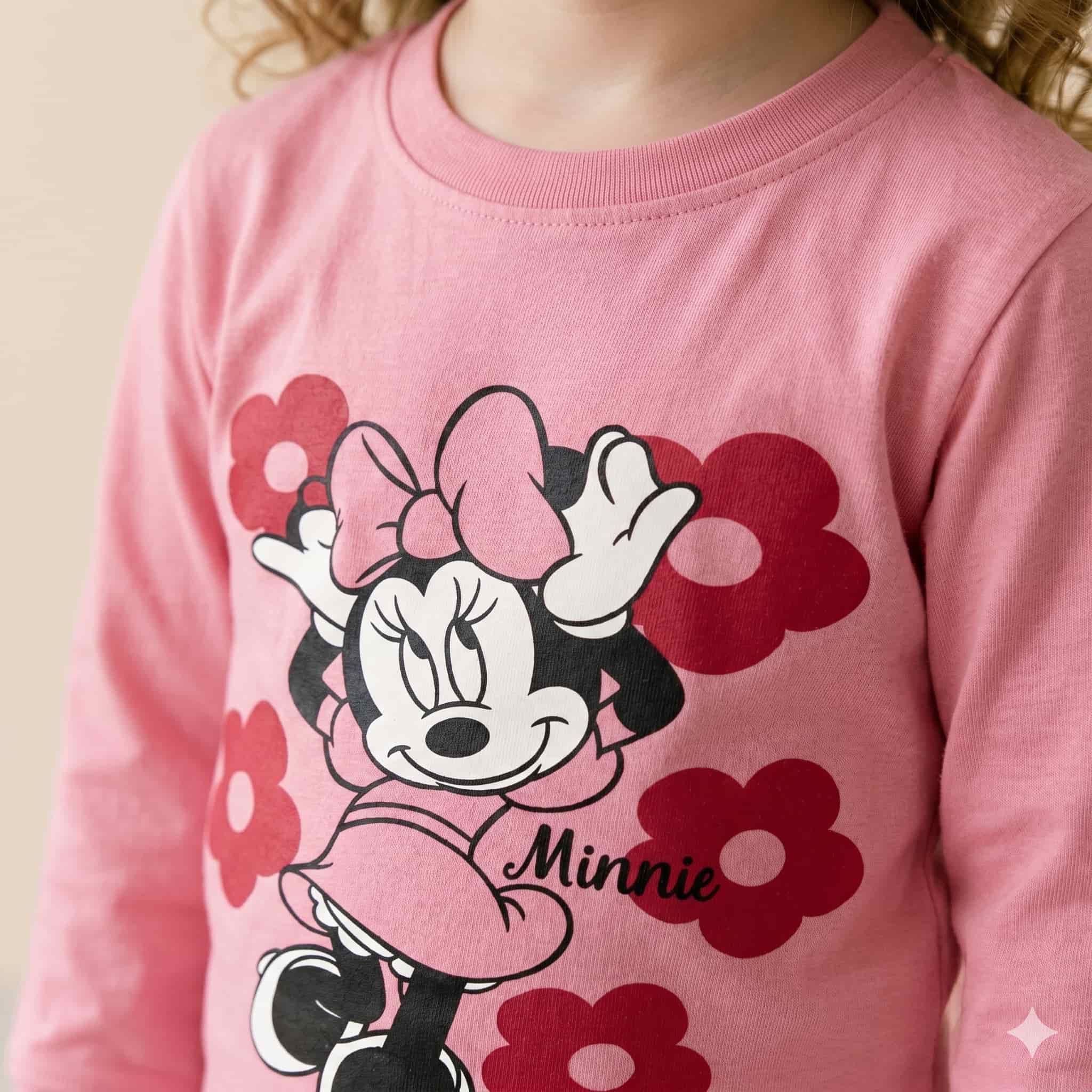 Minnie Mouse Girls Full Sleeves Pajama Set - Pink