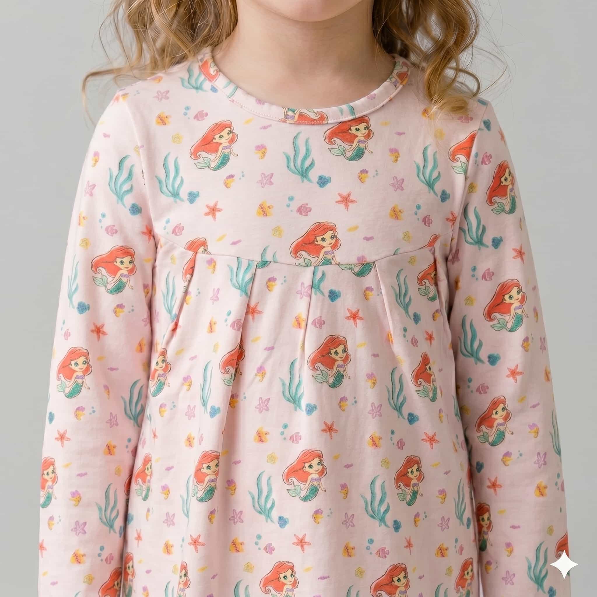 Mermaid Dreams Girls Full Sleeves Pajama Set - Pink