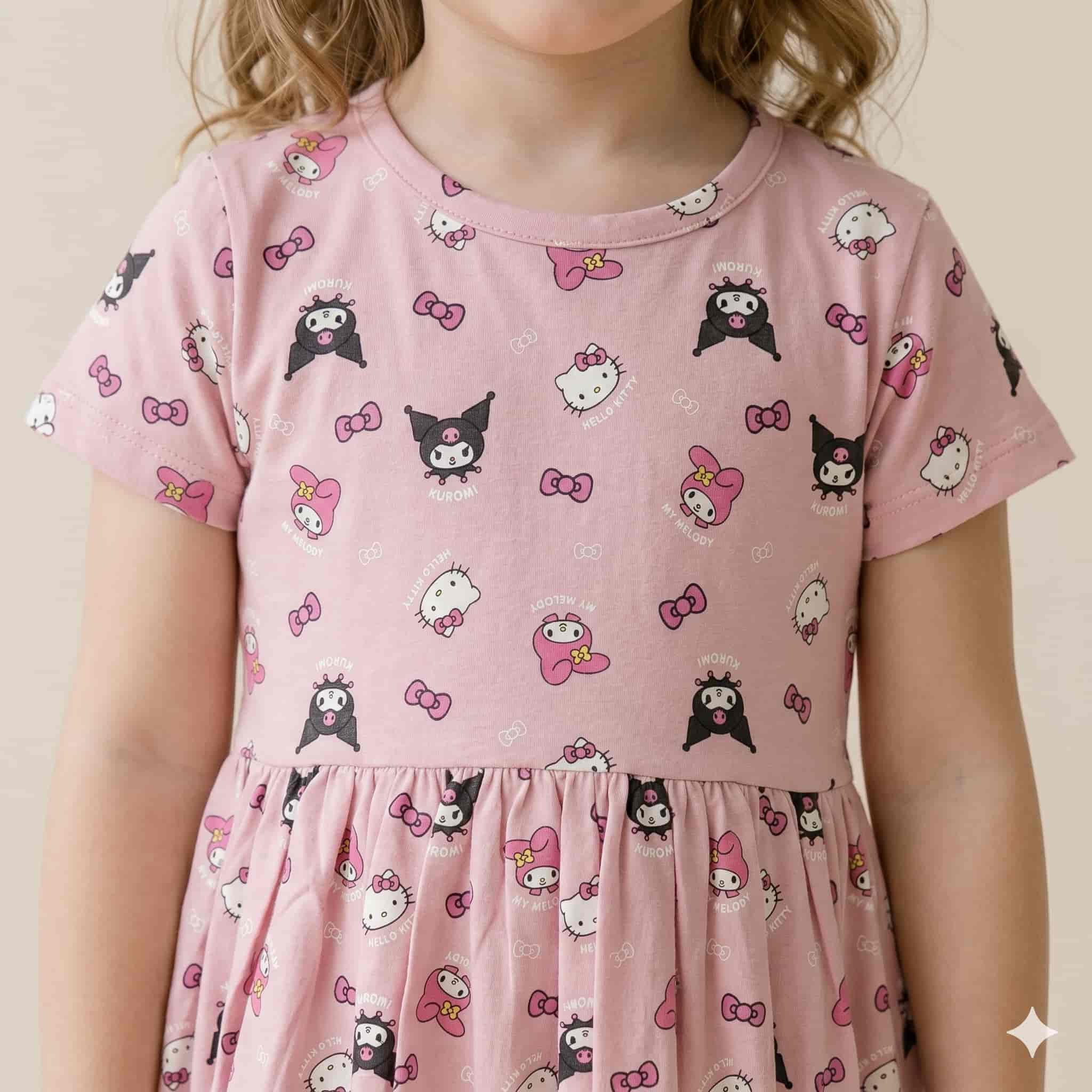 Kuromi Girls Frock - Pink