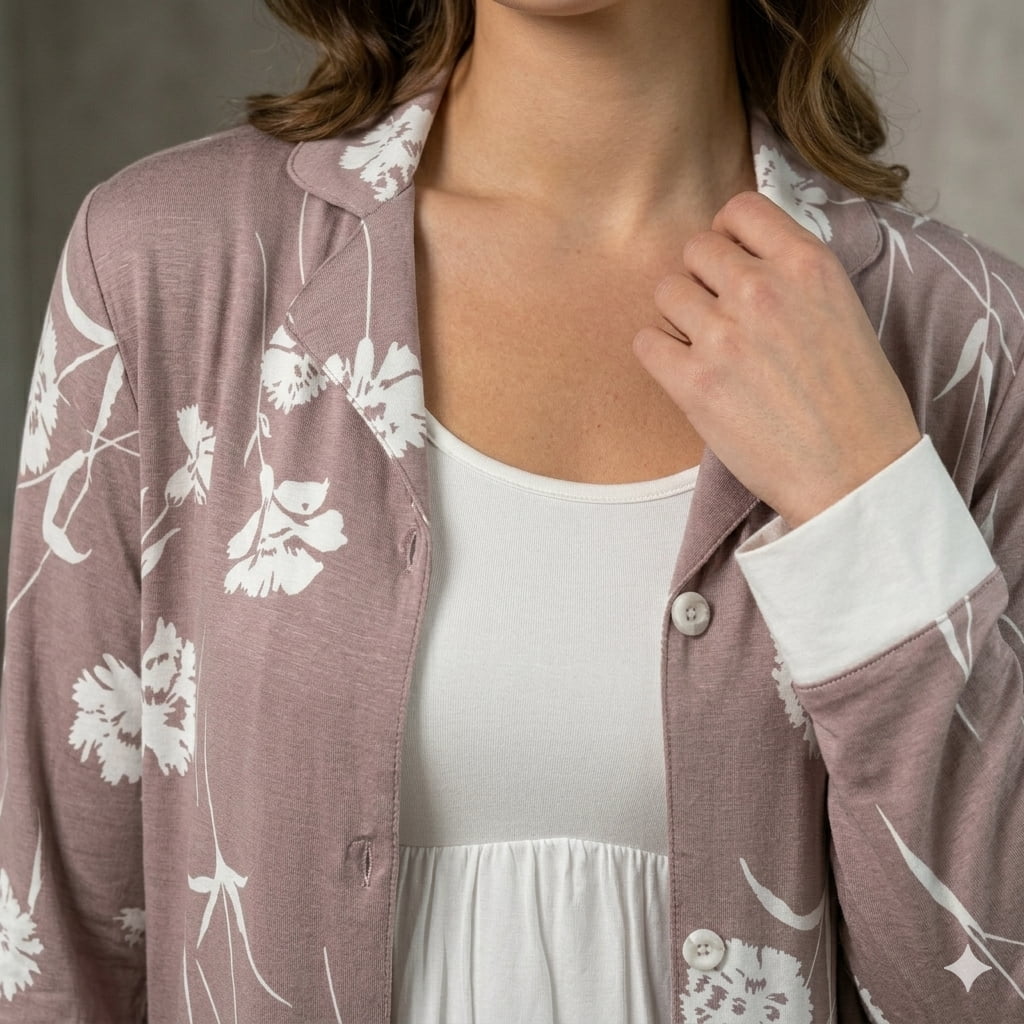 Blush Bloom Women Full Sleeves Pajama Set – Dusty Rose